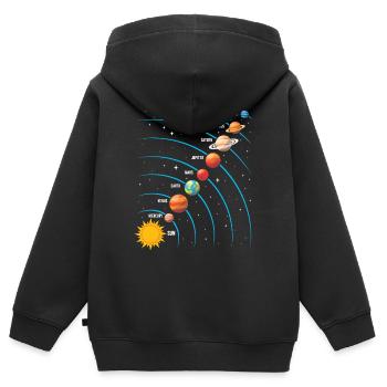 Enfants en astronomie en sciences spatiales du système solaire - Sweat Premium à capuche zippé enfant bio - noir - Dos - AI Model Kid Male (0cm)