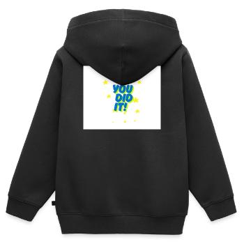 You Did It Victory Stars - Kids Premium Organic Zip-up Hoodie - black - Back - AI Model Kid Male (0cm)