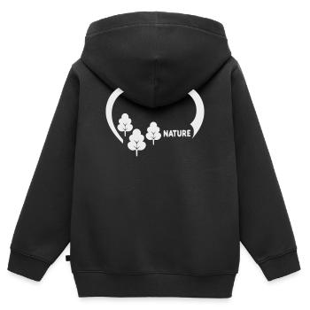 Heart Nature with Trees - Kids Premium Organic Zip-up Hoodie - black - Back - AI Model Kid Male (0cm)