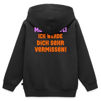 Abschiedssprüche Abschied - Kinder Premium Organic Zip Hoodie - Schwarz - Hinten - AI Model Kid Male (0cm)