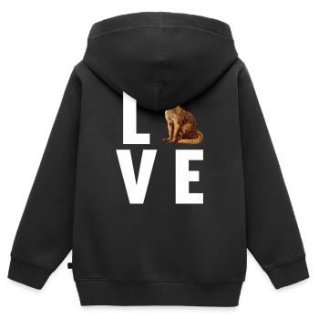 La mangouste de la mangouste - Sweat Premium à capuche zippé enfant bio - noir - Dos - AI Model Kid Male (0cm)