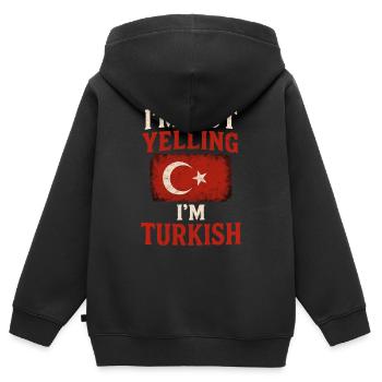 Ich schreie nicht, ich bin Türkisch - Kinder Premium Organic Zip Hoodie - Schwarz - Hinten - AI Model Kid Male (0cm)