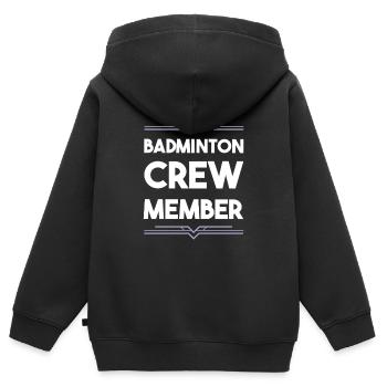 Badminton Crew - Kinder Premium Organic Zip Hoodie - Schwarz - Hinten - AI Model Kid Male (0cm)