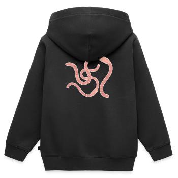 Regenwürmer Comic Tiere - Kinder Premium Organic Zip Hoodie - Schwarz - Hinten - AI Model Kid Male (0cm)