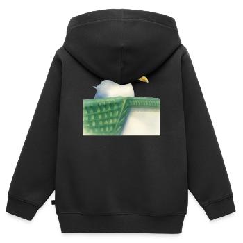 Mouette de la mer du Nord Oiseau Wadden. - Sweat Premium à capuche zippé enfant bio - noir - Dos - AI Model Kid Male (0cm)