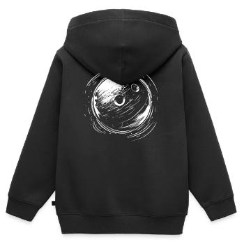 Bowlingkugel Skizze - Kinder Premium Organic Zip Hoodie - Schwarz - Hinten - AI Model Kid Male (0cm)