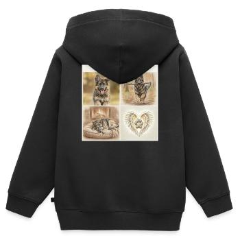 Sable German Shepherd Dog Mom Gift Shirt - Kids Premium Organic Zip-up Hoodie - black - Back - AI Model Kid Male (0cm)