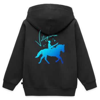 Moulin de voûte – Tenue sportive pour sauteurs - Sweat Premium à capuche zippé enfant bio - noir - Dos - AI Model Kid Male (0cm)