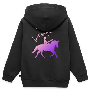 Moulin de voûte – Tenue sportive pour sauteurs - Sweat Premium à capuche zippé enfant bio - noir - Dos - AI Model Kid Male (0cm)