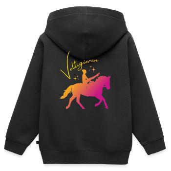 Moulin de voûte – Tenue sportive pour sauteurs - Sweat Premium à capuche zippé enfant bio - noir - Dos - AI Model Kid Male (0cm)