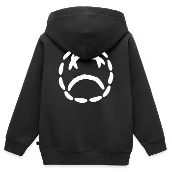sadey_white - Sweat Premium à capuche zippé enfant bio - noir - Dos - AI Model Kid Male (0cm)