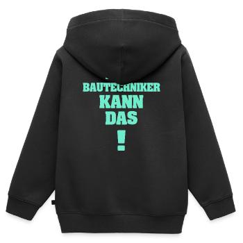 Geschenk für Bautechniker - Kinder Premium Organic Zip Hoodie - Schwarz - Hinten - AI Model Kid Male (0cm)