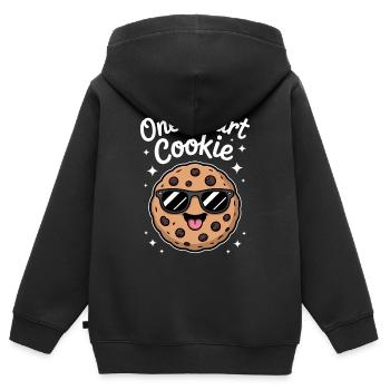Un Cookie Intelligent - Cookie Intelligent avec des Lunettes - Sweat Premium à capuche zippé enfant bio - noir - Dos - AI Model Kid Male (0cm)