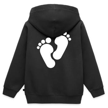 Pieds nus, pieds nus - Sweat Premium à capuche zippé enfant bio - noir - Dos - AI Model Kid Male (0cm)