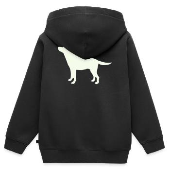 Silhouette du chien de course - Sweat Premium à capuche zippé enfant bio - noir - Dos - AI Model Kid Male (0cm)