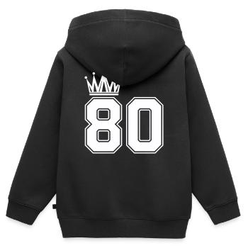 80_krone- - Kids Premium Organic Zip-up Hoodie - black - Back - AI Model Kid Male (0cm)