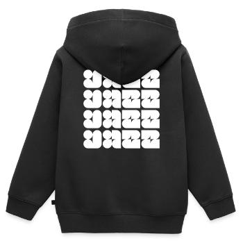 Logo der modernen Jazzmusik - Kinder Premium Organic Zip Hoodie - Schwarz - Hinten - AI Model Kid Male (0cm)