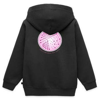 Vom Herzen isoliert – Mikrobiologische Petrischale - Kinder Premium Organic Zip Hoodie - Schwarz - Hinten - AI Model Kid Male (0cm)