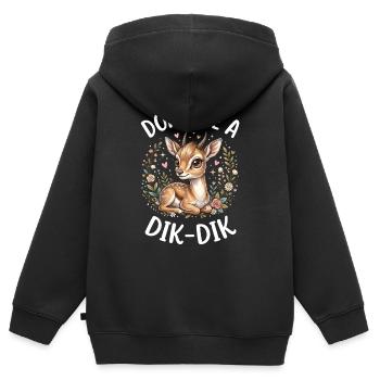 Don't be a dikdik - Kids Premium Organic Zip-up Hoodie - black - Back - AI Model Kid Male (0cm)