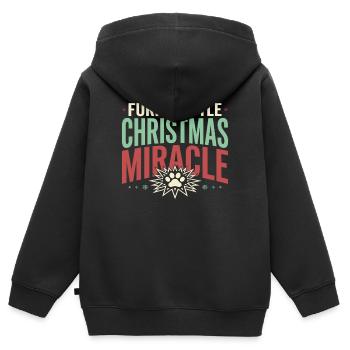 Premier Noël avec - Sweat Premium à capuche zippé enfant bio - noir - Dos - AI Model Kid Male (0cm)