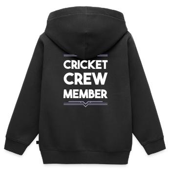 Équipe de cricket - Sweat Premium à capuche zippé enfant bio - noir - Dos - AI Model Kid Male (0cm)
