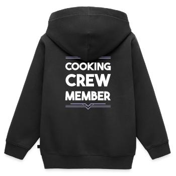 Cooking Crew - Kids Premium Organic Zip-up Hoodie - black - Back - AI Model Kid Male (0cm)