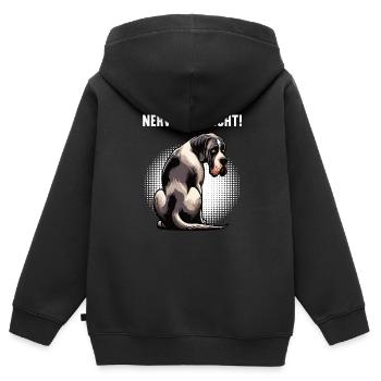 Nerv Mich Nicht Deutsche Dogge Doggen Doggenhalter - Kinder Premium Organic Zip Hoodie - Schwarz - Hinten - AI Model Kid Male (0cm)