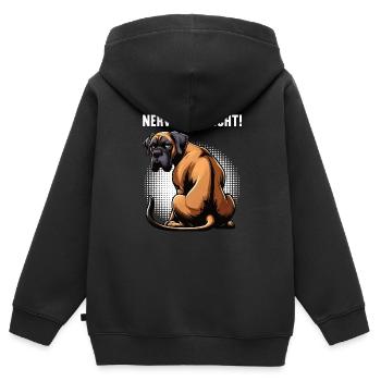 Nerv Mich Nicht Deutsche Dogge Doggen Doggenhalter - Kinder Premium Organic Zip Hoodie - Schwarz - Hinten - AI Model Kid Male (0cm)