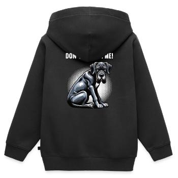 Ne me dérange pas Grand Dogue Grand Dogue Grand Dogue - Sweat Premium à capuche zippé enfant bio - noir - Dos - AI Model Kid Male (0cm)