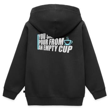 On ne peut pas verser dans un gobelet vide Soins personnels - Sweat Premium à capuche zippé enfant bio - noir - Dos - AI Model Kid Male (0cm)