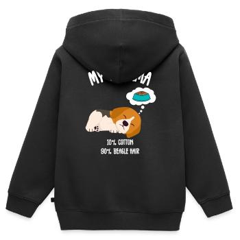 Dog Beagle Hair Pajamas - Kids Premium Organic Zip-up Hoodie - black - Back - AI Model Kid Male (0cm)