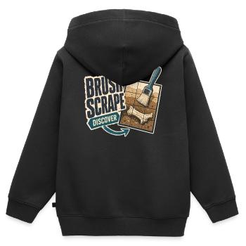 Fouille de dinosaures en section transversale révélée de fossiles - Sweat Premium à capuche zippé enfant bio - noir - Dos - AI Model Kid Male (0cm)