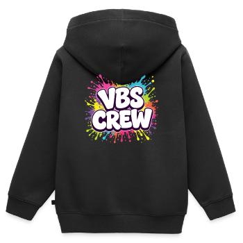 Camp d’église de vacances de l’équipe VBS - Sweat Premium à capuche zippé enfant bio - noir - Dos - AI Model Kid Male (0cm)