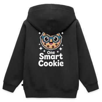 Un Cookie Intelligent - Cookie Intelligent avec des Lunettes - Sweat Premium à capuche zippé enfant bio - noir - Dos - AI Model Kid Male (0cm)