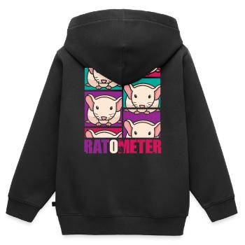 Rat, rat de maison, propriétaire de rats, amoureux des rats - Sweat Premium à capuche zippé enfant bio - noir - Dos - AI Model Kid Male (0cm)