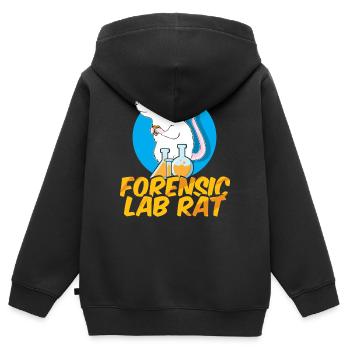 Rat, rat de maison, propriétaire de rats, amoureux des rats - Sweat Premium à capuche zippé enfant bio - noir - Dos - AI Model Kid Male (0cm)