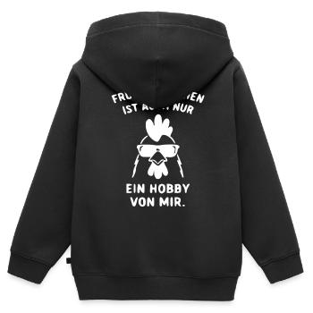 Frühaufstehen Ist Ein Hobby - Kinder Premium Organic Zip Hoodie - Schwarz - Hinten - AI Model Kid Male (0cm)