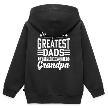 Seuls les meilleurs papas seront un cadeau de grand-père - Sweat Premium à capuche zippé enfant bio - noir - Dos - AI Model Kid Male (0cm)