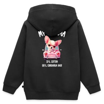 Dog Chihuahua Pajamas - Kids Premium Organic Zip-up Hoodie - black - Back - AI Model Kid Male (0cm)