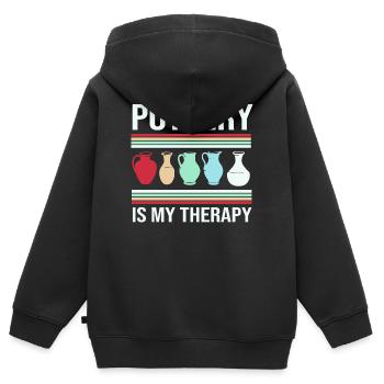 pottery - Kids Premium Organic Zip-up Hoodie - black - Back - AI Model Kid Male (0cm)
