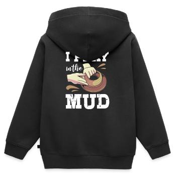 poterie - Sweat Premium à capuche zippé enfant bio - noir - Dos - AI Model Kid Male (0cm)