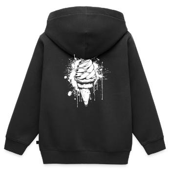 Eistüte Farbklecks - Kinder Premium Organic Zip Hoodie - Schwarz - Hinten - AI Model Kid Male (0cm)