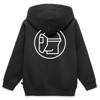 Casque de soudage, soudeur, spécialiste de la soudure - Sweat Premium à capuche zippé enfant bio - noir - Dos - AI Model Kid Male (0cm)