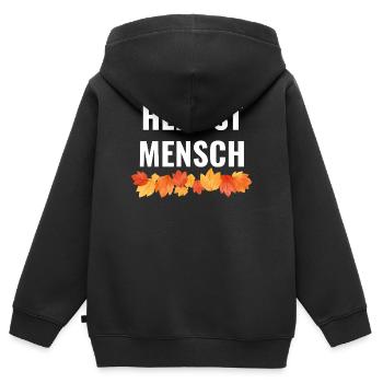 Herbstmensch – Bunte Blätter Statement - Kinder Premium Organic Zip Hoodie - Schwarz - Hinten - AI Model Kid Male (0cm)
