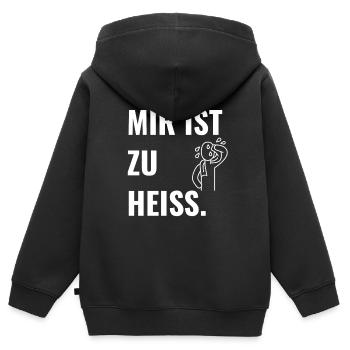 Mir ist zu heiß. - Kinder Premium Organic Zip Hoodie - Schwarz - Hinten - AI Model Kid Male (0cm)