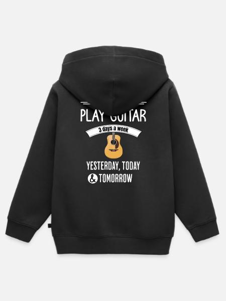 Alltägliches Gitarrenleben - Kinder Premium Organic Zip Hoodie - Schwarz