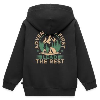 Aventures des chefs de filles Girl Scouts Premier Scout - Sweat Premium à capuche zippé enfant bio - noir - Dos - AI Model Kid Male (0cm)
