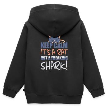 Rat, rat de maison, propriétaire de rats, amoureux des rats - Sweat Premium à capuche zippé enfant bio - noir - Dos - AI Model Kid Male (0cm)