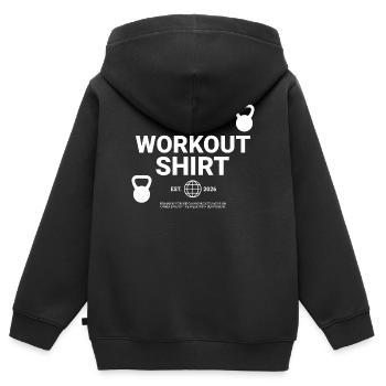 Chemise d’entraînement - Sweat Premium à capuche zippé enfant bio - noir - Dos - AI Model Kid Male (0cm)