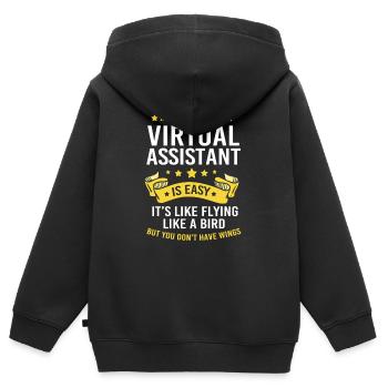 Remote home office - Kids Premium Organic Zip-up Hoodie - black - Back - AI Model Kid Male (0cm)